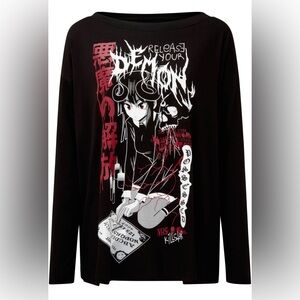 Killstar boatneck top release your demon anime girl Punk Goth Halloween